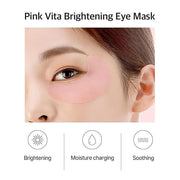Pink Vita Brightening Eye Mask 60 Pieces (30pairs) - Rose and Vitamin B Eye Patch, Soft Bamboo Sheet Mask, Evens Skin Tone...