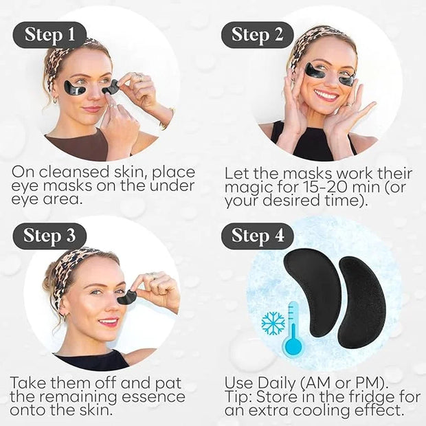 Snail Mucin Under Eye Patches (30 PAIRS), For Puffy Eyes and Dark Circles, Under Eye Mask with Hyaluronic Acid & Hydrolyze...