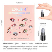evpct 12Pcs Capsule Cream Eye Shadow Brightener Sticks Set for Eyes, Pearl White Smokey Black Gray Khaki Royal Blue Violet...