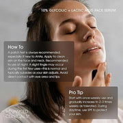 Advanced Clinicals 10% Glycolic Acid + Lactic Acid Body Lotion Moisturizer + AHA Glycolic Acid Face Serum 2pc Exfoliating ...