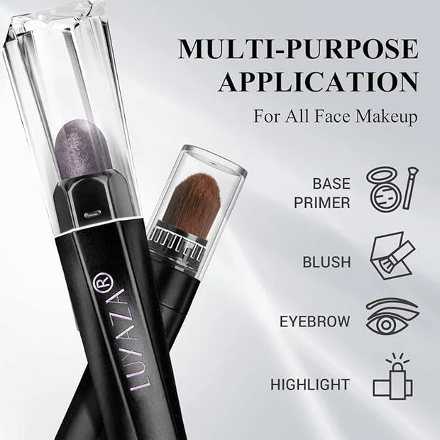 3Pcs Eyeshadow Stick Set, Matte And Shimmer Creamy Eyeshadow Pencil,Eye Brightener Stick,Nude Caramel Grayish Purple Shado...