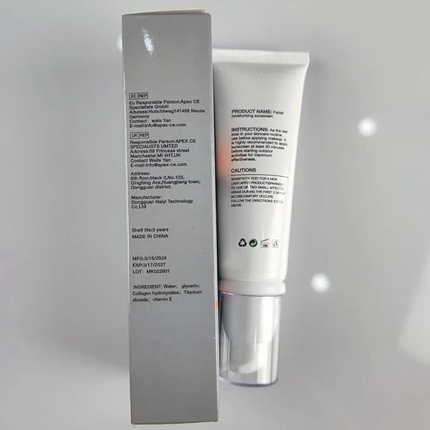 Sunscreen for Face, SPF 50 Moisturizing Cream face sunscreen, Moisturizer face cream, Hydrating Sun Essence Leaves No Stic...