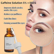 Caffeine Solution 5% + EGCG, Caffeine Eye Serum For Face, Moisturizing Under Eye Solution For Reduces Dark Circles & Puffi...