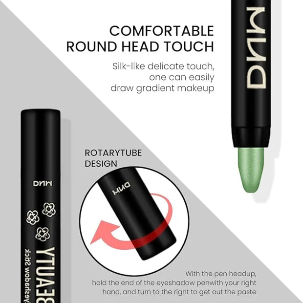 evpct Greenish Cyan Shimmer Cream Eye Shadow Brightener Sticks Set for Eyes, Cyan Shimmery Matte Pencil Eye shadow Applica...