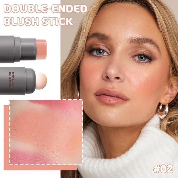 Cream to Powder Blush Stick, High Impact Color, Moisturizing Face Makeup (02#, 1 Count (Pack of 1)) - Product Image