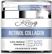 Retinol Cream for Face, Anti Aging Cream - Vitamin E, B5 & Hyaluronic Acid for Skin Care, Anti Wrinkle Face Cream with Col...