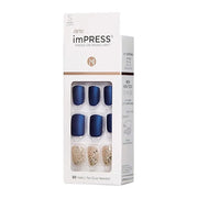 imPRESS Design, Press On Nails, Wannabe Star, Blue, Short, Size, Squoval, Shape, Includes 30 Nails, Prep Pad, Instructions...