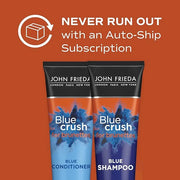 John Frieda Blue Crush Shampoo and Conditioner Set for Brunettes, Nourishes Color-Treated and Natural Hair, Blue Pigments ...