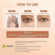 4 Colors Under Eye Brightener, Conceal & Brighten Dark Circles, Nourishing Waterproof Under Eye Cream Pot Concealer Full C...