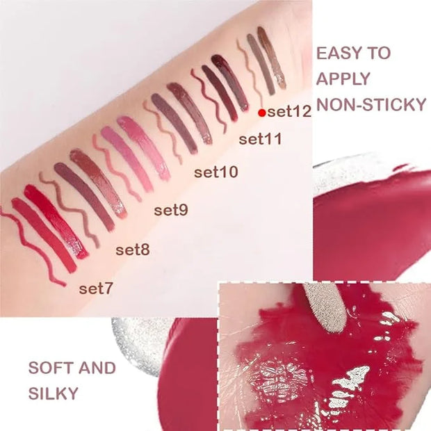 3-in-1Grayish Purple Matte Lip Stain Kit | Waterproof Lip Liner + Hydrating Matte Lip Gloss + Nourishing Lip Oil | Long La...