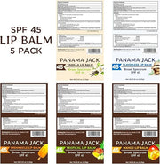 Panama Jack Sunscreen Lip Balm - SPF 45, Flavor Pack, Broad Spectrum UVA-UVB Sunscreen Protection, Prevents & Soothes Dry,...