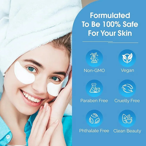 Under Eye Patches with Hyaluronic & Ceramide- Dermatologist Tested Korean Eye Gel Patches for Dark Circles & Puffiness -Il...