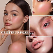 Cream Blush Stick with Brush and Makeup Sponge,Waterproof Multi Cream Makeup Stick,Lightweight,Long-lasting,2 in 1 Multi B...