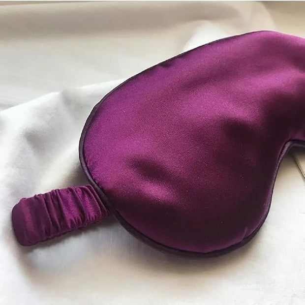 Silk Satin Sleeping Eye Mask, Dark Purple Sleep Eye Mask Night Blindfold for Women and Men, Soft Breathable Blackout Eyesh...