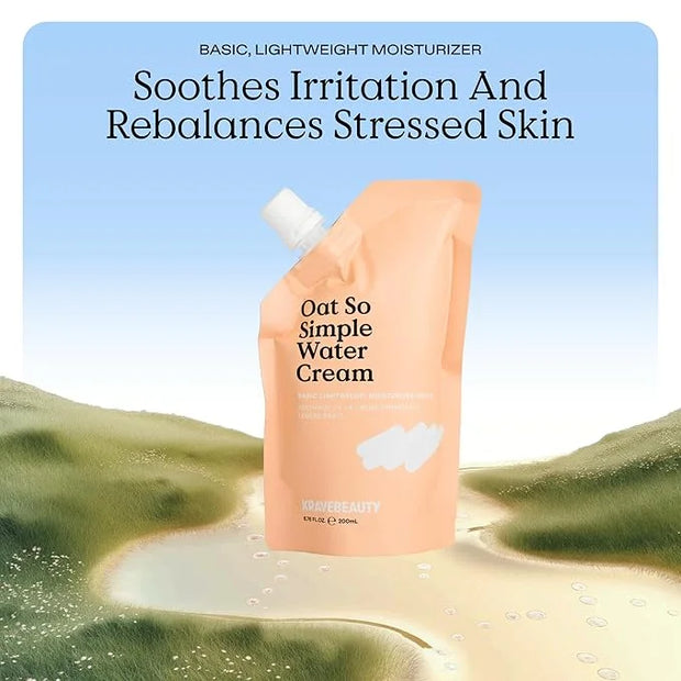 KraveBeauty Oat So Simple Water Cream Refill, Enriched With Oat & Squalane To Soothe & Lock In Moisture, Everyday Moisturi...