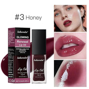 3 Colours Hydrating Lip Tinted Oil, Moisturizing Crystal Jelly Lip Gloss Ultra-Shiny Finish Soften & Smoothes Lips Texture...