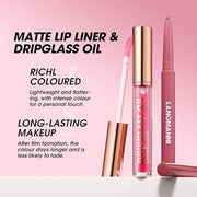 LANGMANNI 6 Matte Lip Liner With 6 Nourishing Lip Oil Lip Gloss Set, Long-Lasting And Hydrating 2 IN 1 Makeup Set, Beauty ...