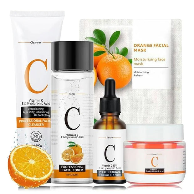 Skincare Kit Vitamin C Women Gifts - Skin Care Set Antioxidant - 5PCS Teen Skin Care Kit - Moisturizing Skincare Set - Ski...