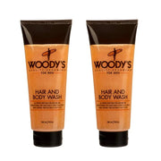 Woody's Hair and Body Wash for Men – 2-in-1 Sulfate-Free Cleanser & Body Wash, Deep Cleansing, Hydrating, Fresh Scent, 10 ...