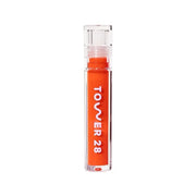 Tower 28 ShineOn Lip Jelly, FIRE, Non-Sticky, Hydrating Vegan Lip Gloss in Sheer Orange, Moisturizing Apricot and Raspberr...