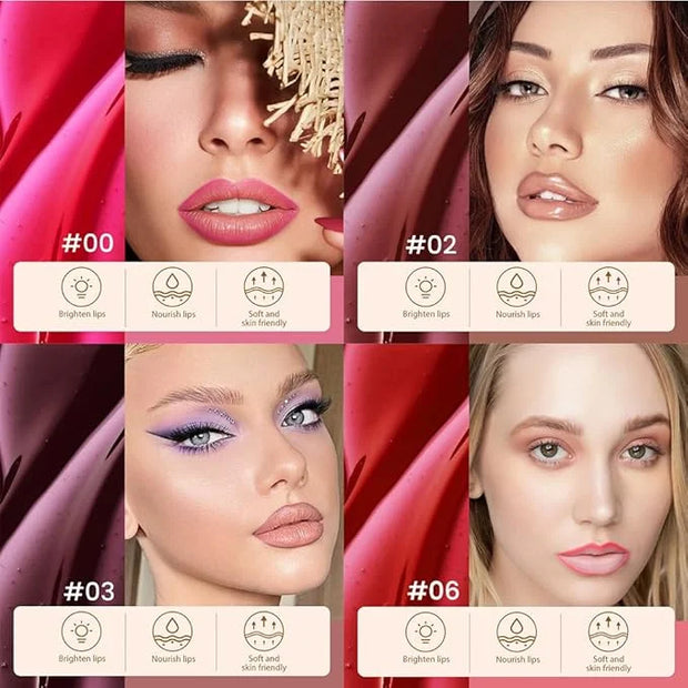 4 Pcs Matte Liquid Lip Stain Peel Off Lip Liner, Long Lasting Lip Tattoo, Waterproof & Transfer-Proof Lip Liner Peel Off L...