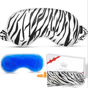 Sleep mask w/Cooling Gel Eye Mask, Heated Eye Mask for Sleeping, Reusable Ice Silk Stain Eye Cover Sleeping Mask for Trave...