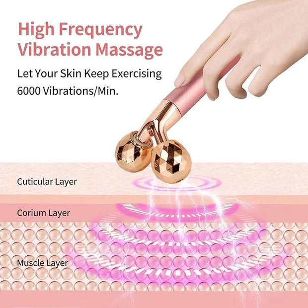 2-in-1 Face Massager Roller Electric Face Roller, 3D Roller and Crescent-Shape Face Massager Kit for Face Skin Care Tools ...