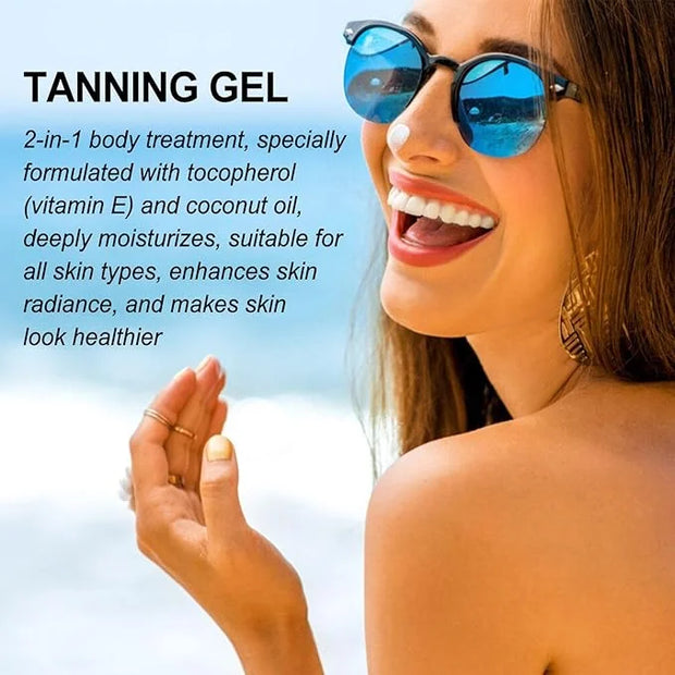 Intensive Tanning Gel, Natural Tanning Lotion, Brown Intense Tanning Gel For Body Outdoor Summar Beach Women For Sunbeds &...