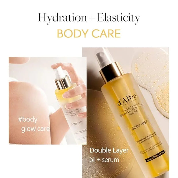 d'alba Piedmont Italian White Truffle Aromatic Body Mist Serum, Glowy Hydrating Body Serum Spray, Go-to Body Mist for dry ...