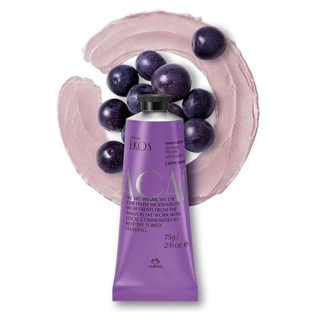 Natura - Ekos Açaí Hand Cream - Anti-Dullness Hand Balm - Recharge the Skin - Fast Absorption - Skin Moisturizer - Vegan S...