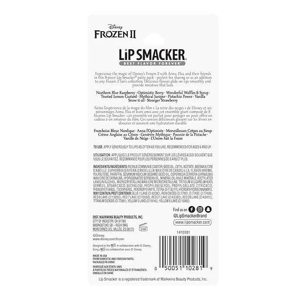 Lip Smacker Disney Frozen 2 Flavored Lip Balm Party Pack 8 Count, Clear, For Kids - Product Image