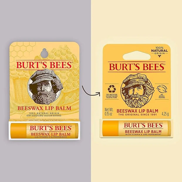 Burt's Bees Beeswax Lip Balm, Lip Moisturizer With Responsibly Sourced Beeswax, Tint-Free, Natural Conditioning Lip Treatm...