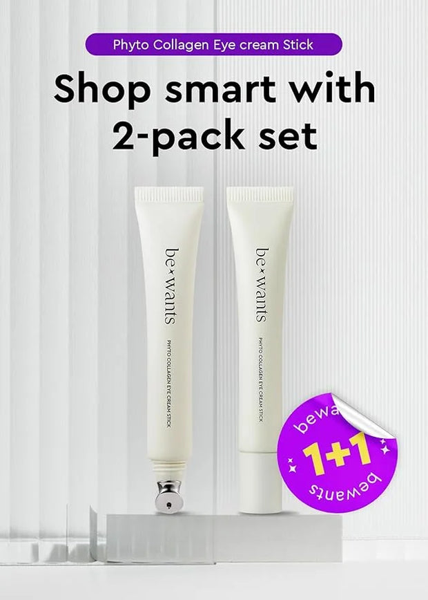 Bewants Under Eye Cream for Puffiness and Bags, Phyto Collagen Firming & Hydrating Treatment – 56.7% Vegan Collagen & Plan...