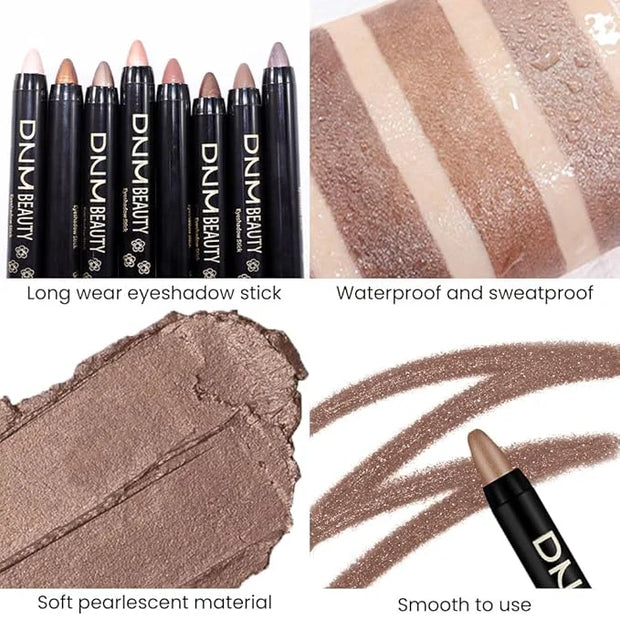 evpct Cocoa Shimmer Cream Eye Shadow Brightener Sticks Set for Eyes, Cocoa Shimmery Matte Pencil Eye shadow Applicator Sti...