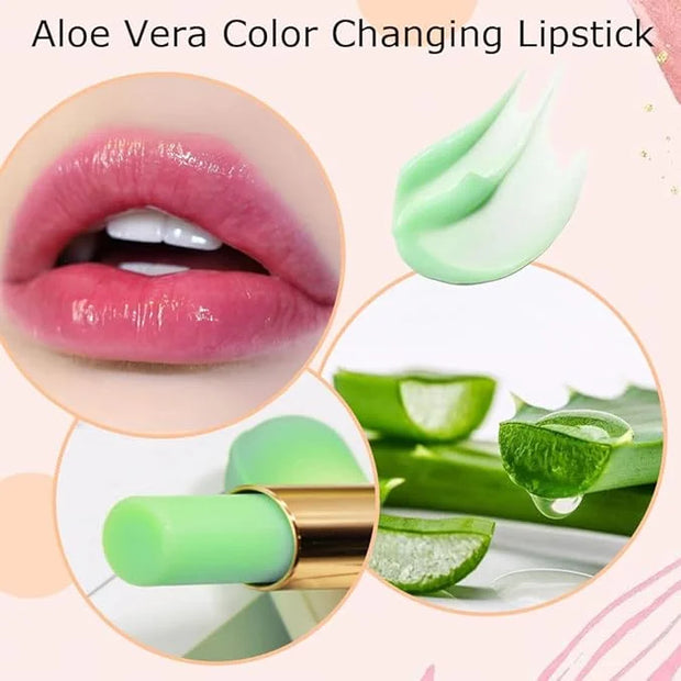 evpct 2Pcs Aloe Vera Tinted Lip Balms PH Lip Color Changing Lipstick Balm Stain Gift Set Queen for Women Girls Korean Mood...