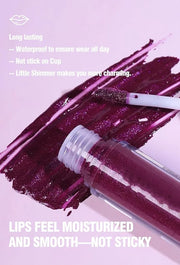Shimmer Gloss Lipstick, Slicks Lip Gloss Diamond Shiny Pink Dark Red Purple Glitter Sparkly Glossy Shimmer Waterproof Girl...