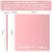 evpct 12Pcs Retractable Lip Liners Pencils Set Pack for Shaping & Sculpting Lips, Mauve Maroon Red Orange Nude Coffee Brow...