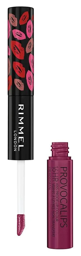 Rimmel London Provocalips 16hr Kiss-Proof Lip Color Bundle - 230 Kiss Fatal & 005 Just Teasing, 14 fl.oz. Each - Product I...