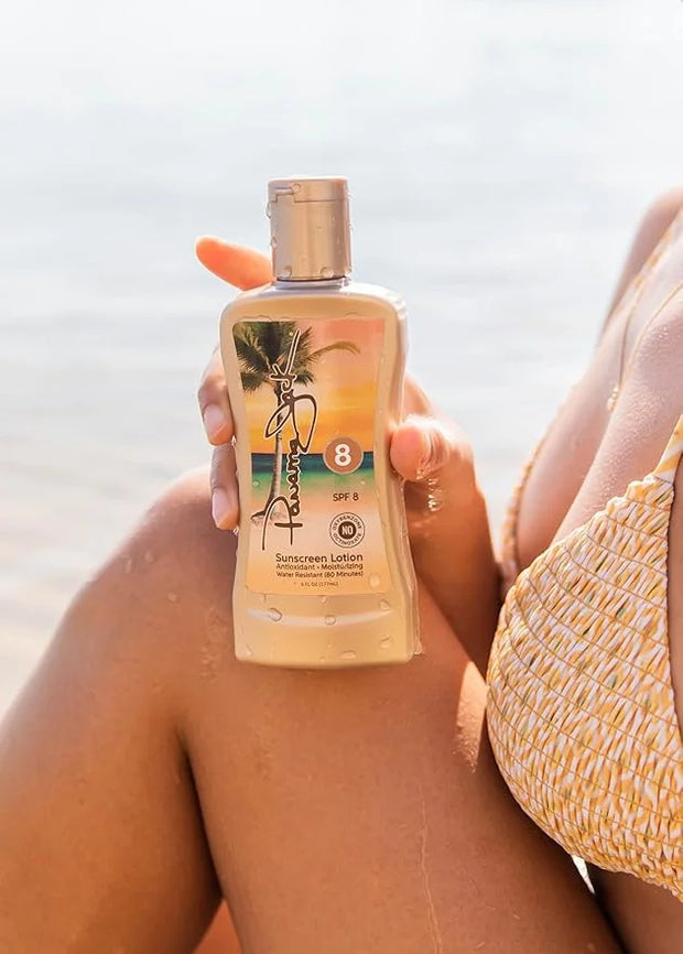 Panama Jack Sunscreen Tanning Lotion - SPF 8, PABA, Paraben, Gluten & Cruelty Free, Antioxidant Moisturizing Formula, 6 FL...