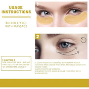 24K Gold Under Eye Patches - Hydrating Anti-Wrinkle Masks with Hyaluronic Acid, Vitamin C - Reduce Dark Circles, Puffiness...