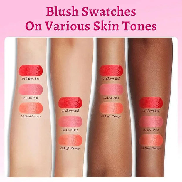 UCANBE 3PCS Liquid Blush Makeup Set – Dewy Cream Cheek Tint for Face – Blendable Long-Lasting Lightweight Natural Flushed ...