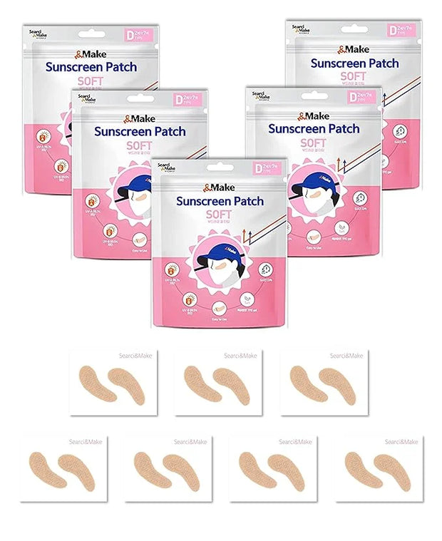 Searci&Make 99.8% sunscreen patch Hydro Cool Jumbo size, golf accessories gifts Sun Protection UV facial face tape (Soft D...
