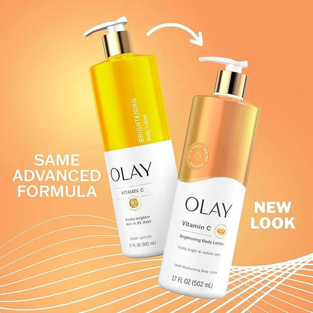 Olay Body Lotion for Women, Brightening with Vitamin C Serum, Visibly Bright & Radiant Skin, 24hr Moisture & Hydration, Fa...