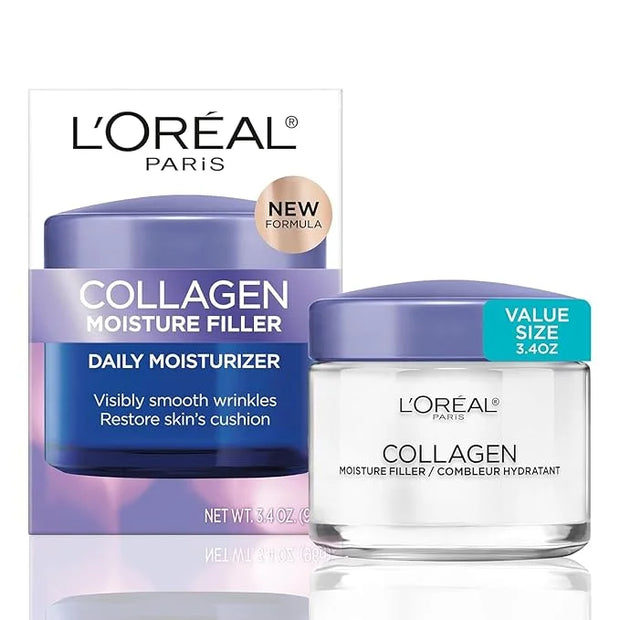 L'Oreal Paris Collagen Moisture Filler Face Cream, Anti-Aging Face Moisturizer, Non-Greasy Skin Care Formula For Up to 48H...