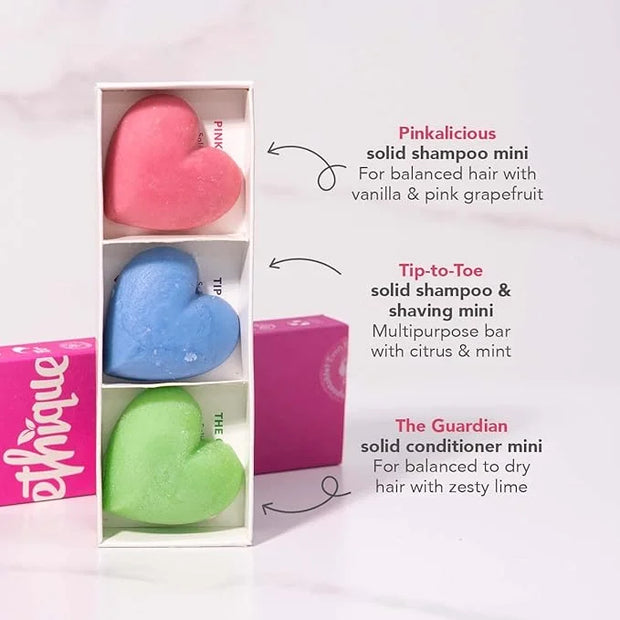 Ethique Discovery Pack for Balanced Hair - Shampoo & Conditioner - Plastic-Free, Vegan, Cruelty-Free, Eco-Friendly, 3 Trav...