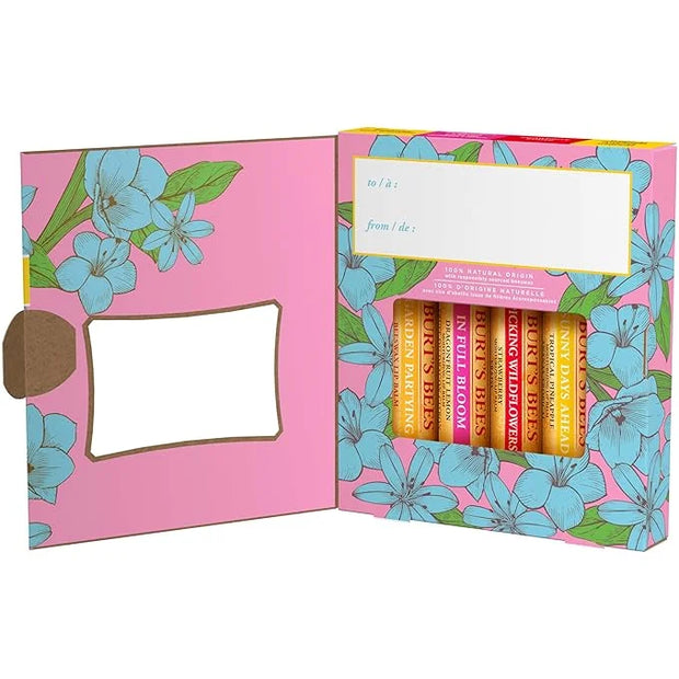 Burt's Bees Gifts Ideas - In Full Bloom Lip Balm Set, Original Beeswax, Dragonfruit Lemon, Tropical Pineapple & Strawberry...