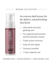 MineTan Ultra Dark Self Tanner Mousse - Clean, Sunless Tanner For An Iconic Beach Bronze & Glowing Skin Finish, Body + Fac...