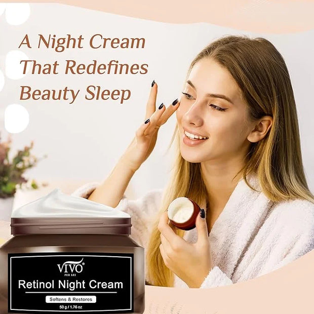 Vivo Per Lei Retinol Night Cream - Retinol Cream for Face - Anti Aging Moisturizer for Women - 1.76 Oz. - Product Image