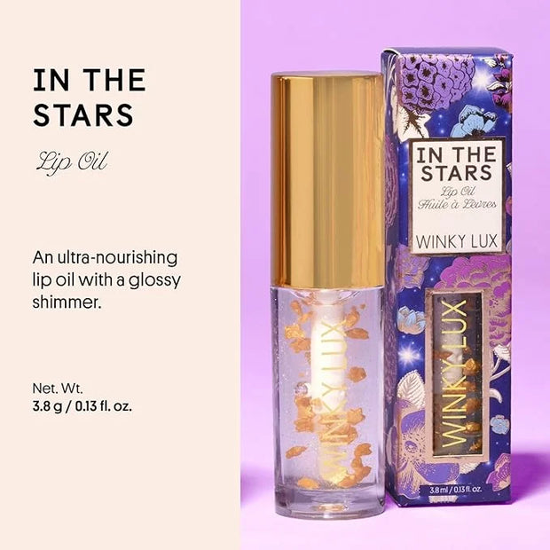 Winky Lux In The Stars Lip Oil, Non Sticky Lip Gloss Oil, Juicy Glossy Lip Balm, Vegan Hydrating Lip Oil with Jojoba Oil, ...