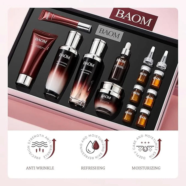 12 Pcs Moisturizing Facial Skin Care Set Skin Beauty Care Anti-Aging Skincare Kits With cleanser, toner, lotion, Essence, ...